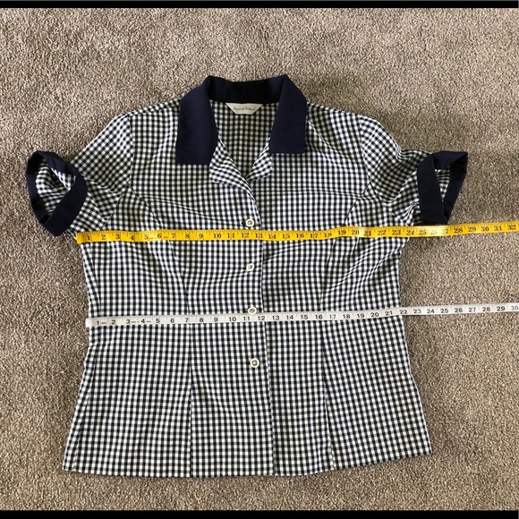 Elizabeth Williams Vintage Blouse Top Button Up Size XL Checkered Workwear - Picture 7 of 12